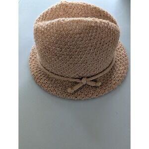Vtg Hansen Knit  Fedora Hat, Lined, Women's, Tan